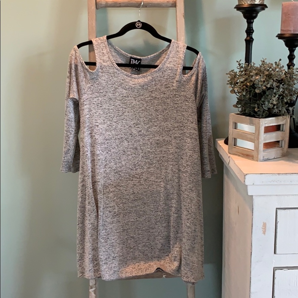 Cold shoulder sweater dress